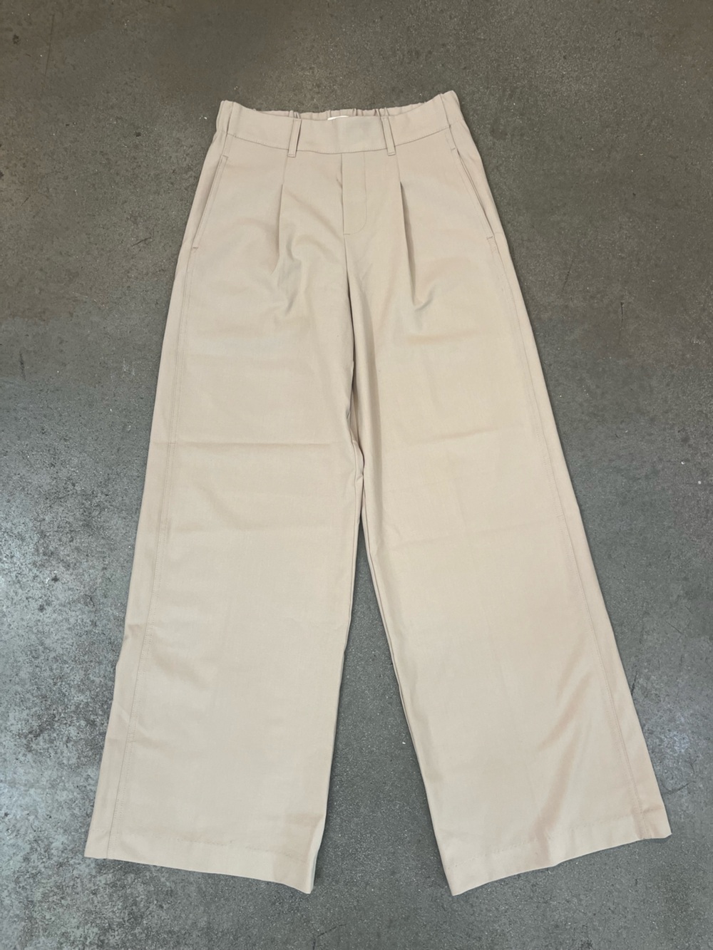 Women’s High Rise Wide Leg Fit Beige Pants